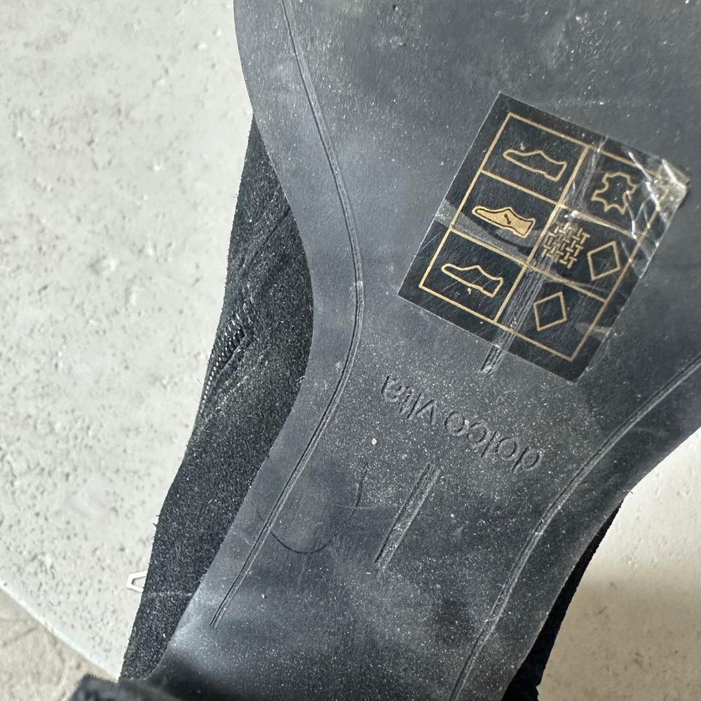 Dolce Vita Black‎ Suede Square Toe Block Heel Ankle Boots Side Zip 6.5 - Picture 7 of 8